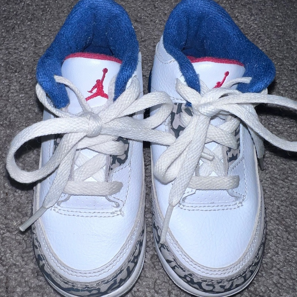 Jordan Sneakers, Boys, White and Blue, 8C